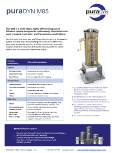 Picture link to specification sheet for Puradyn Model M85