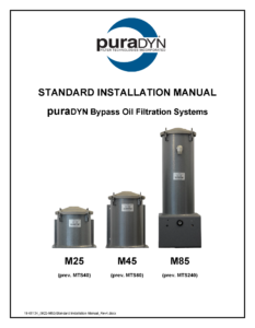 Image links to Standard Installation Manual for Puradyn models M25, M45, and M85